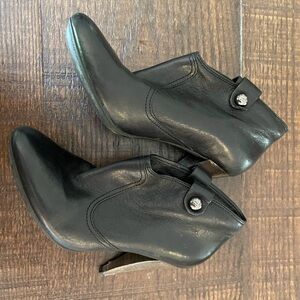Coach black leather booties with 4” heal, size 7